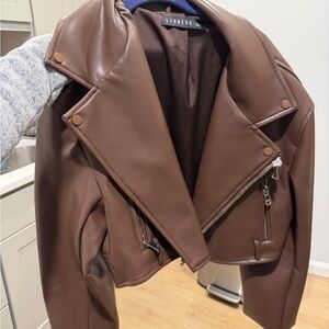 Lioness Chocolate Leather Jacket
